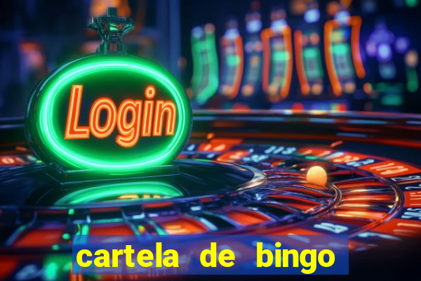 cartela de bingo para preencher