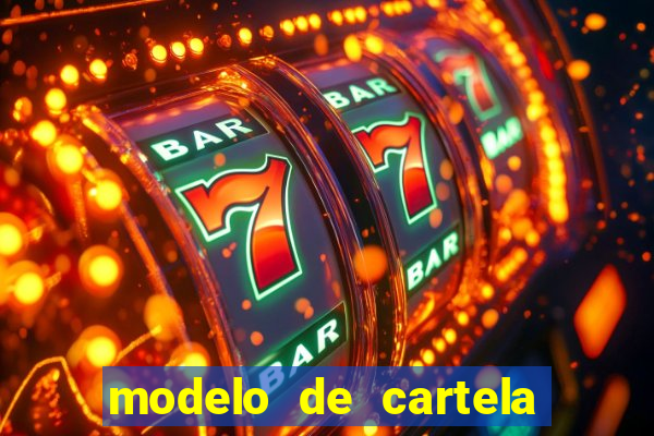 modelo de cartela para bingo