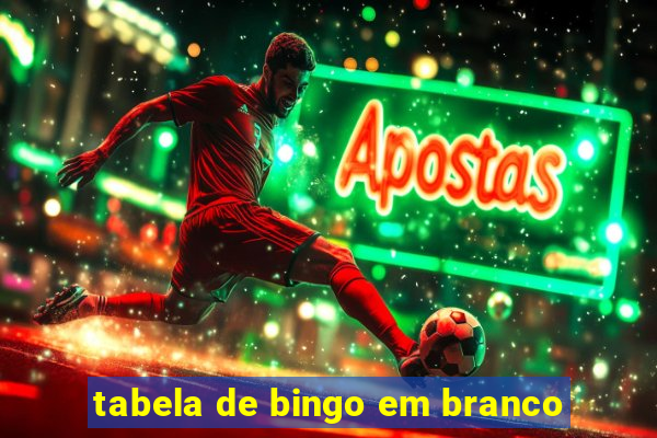 tabela de bingo em branco