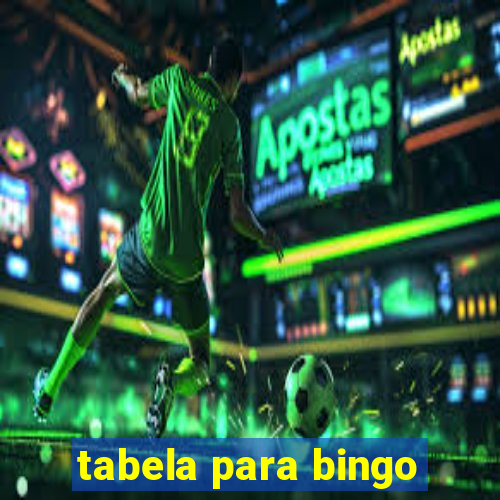 tabela para bingo