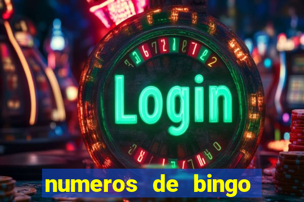 numeros de bingo del 1 al 75