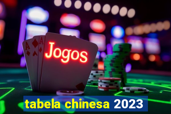 tabela chinesa 2023