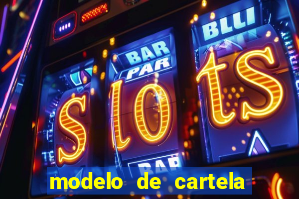 modelo de cartela de bingo em branco